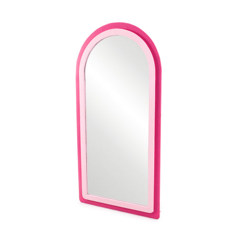 Pink Arched Frame Floor Mirror