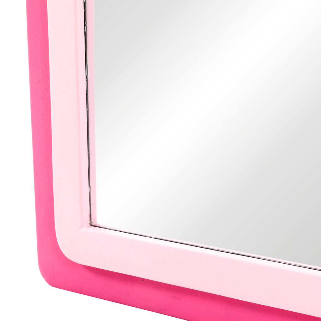 Pink Arched Frame Floor Mirror