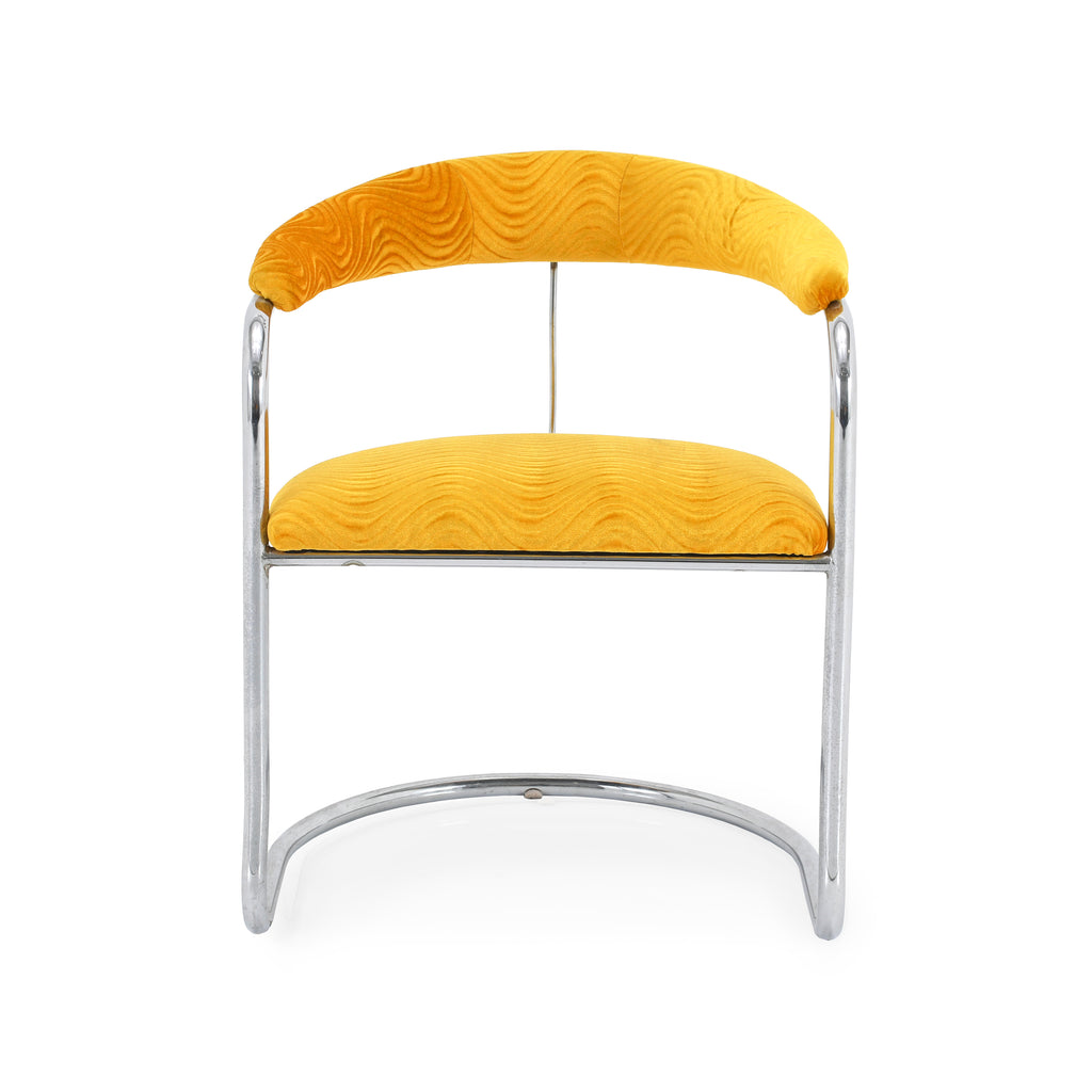 Yellow Velvet & Chrome Side Chair