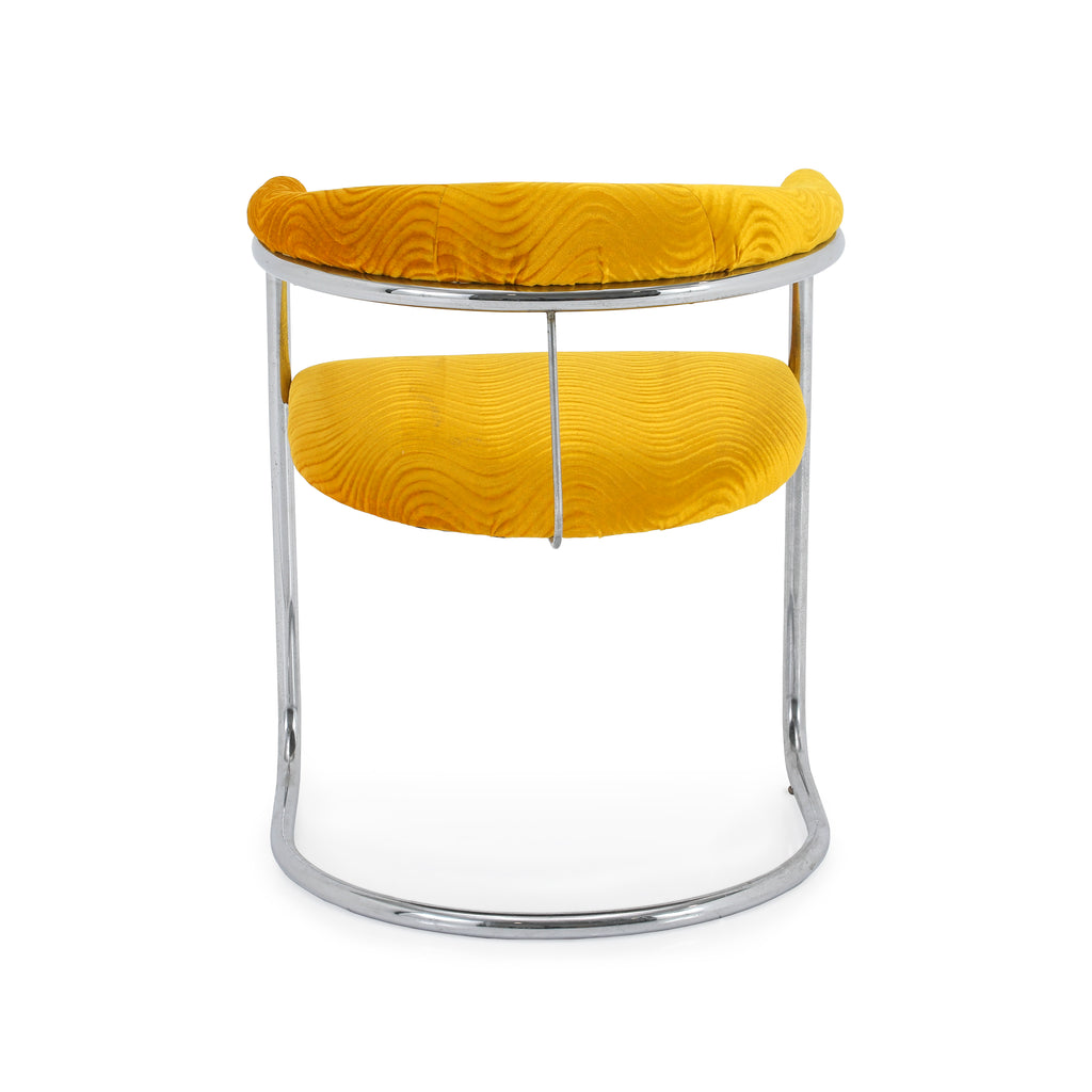 Yellow Velvet & Chrome Side Chair