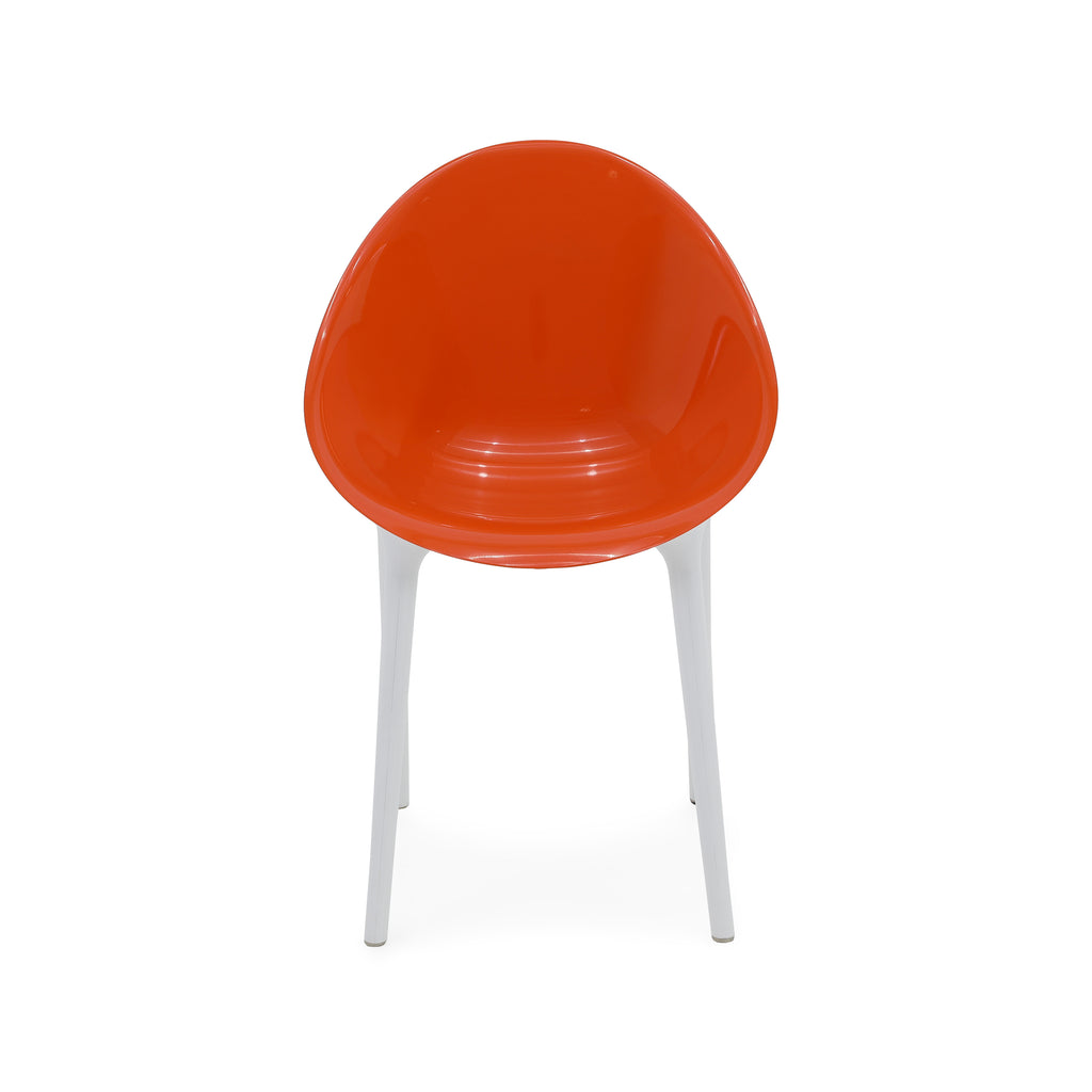 Round Orange White Dining Chair