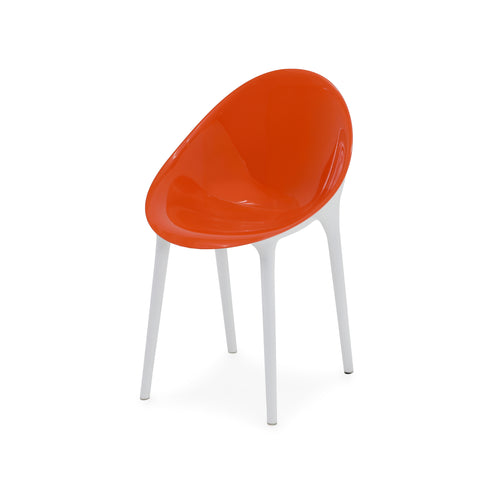 Round Orange White Dining Chair