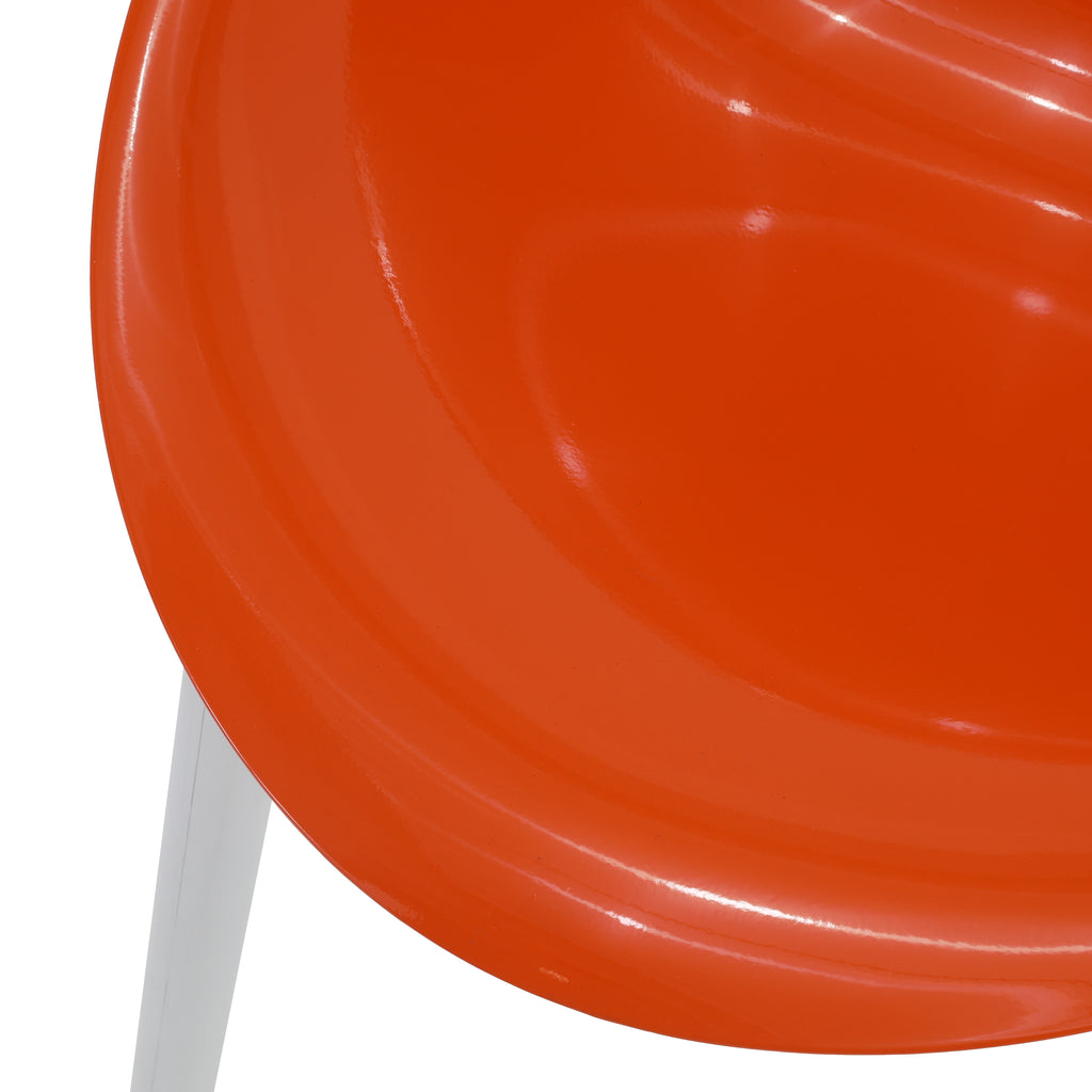 Round Orange White Dining Chair