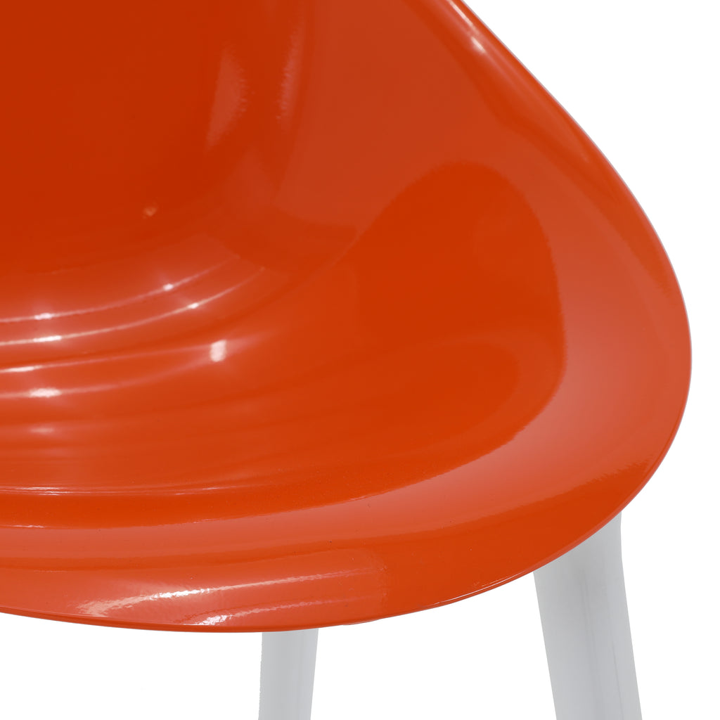 Round Orange White Dining Chair