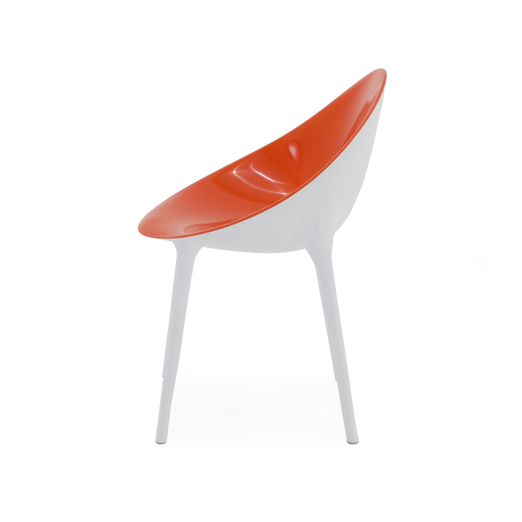 Round Orange White Dining Chair