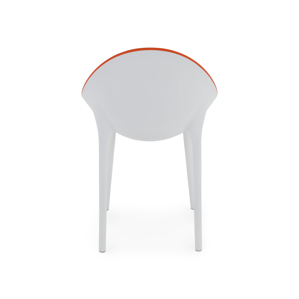 Round Orange White Dining Chair