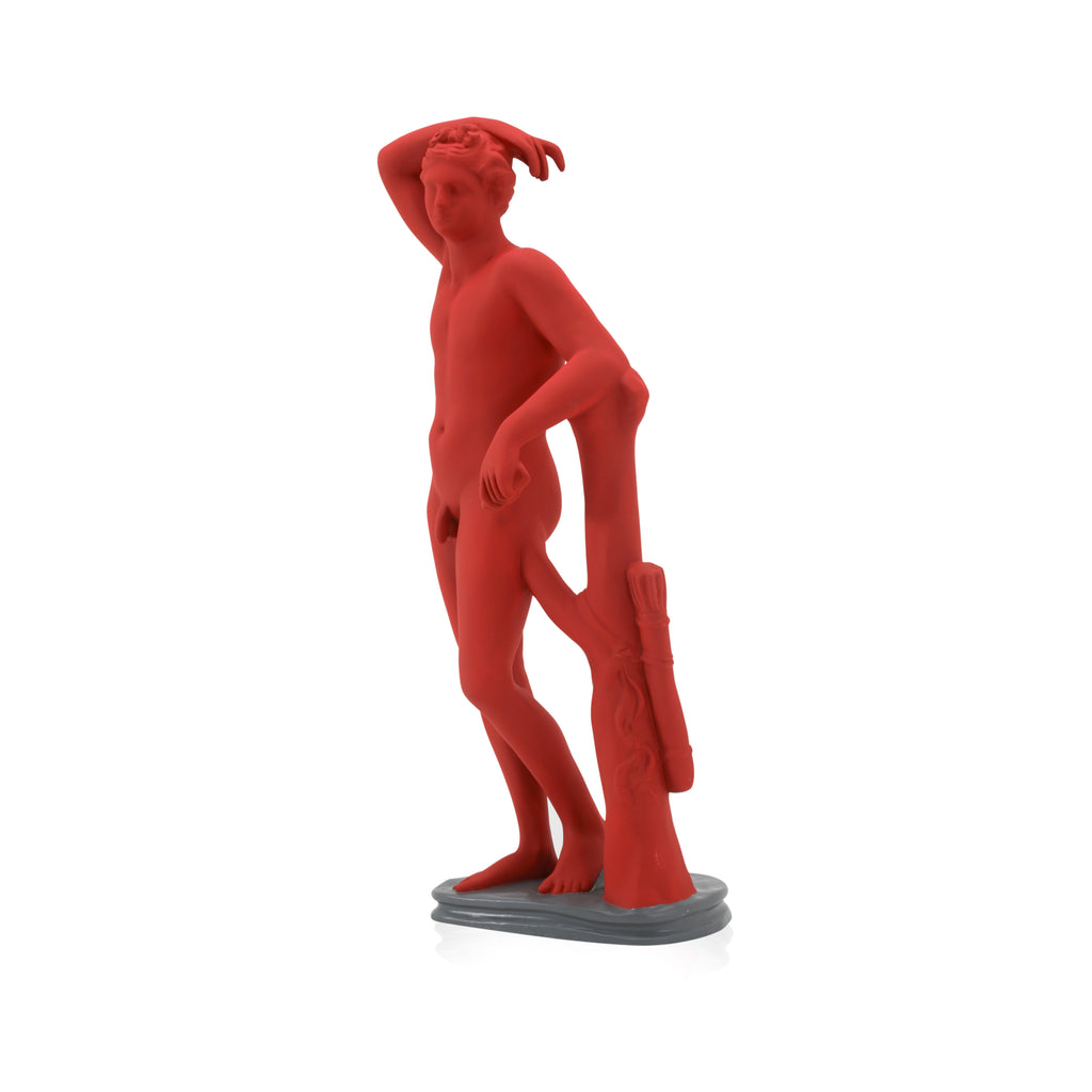 Large Matte Red Nude Statue