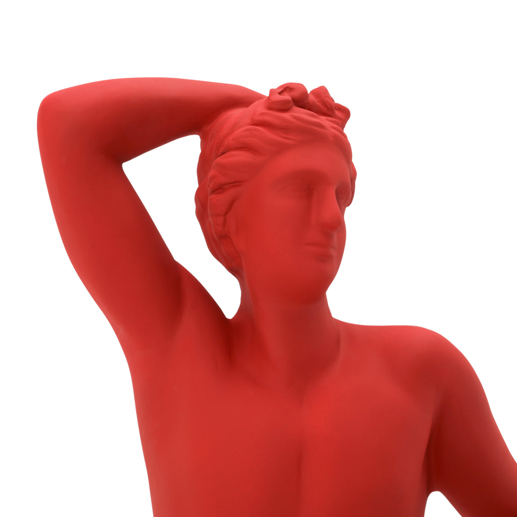 Large Matte Red Nude Statue