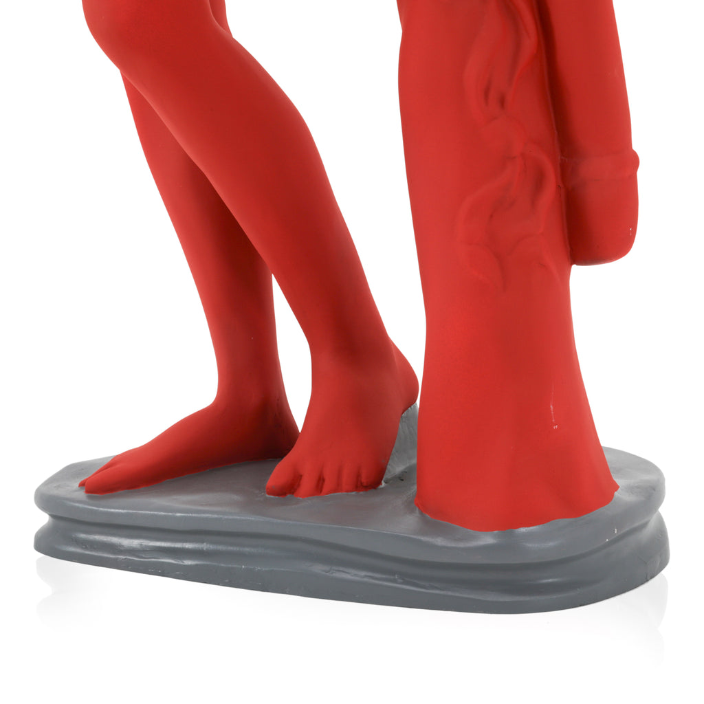 Large Matte Red Nude Statue