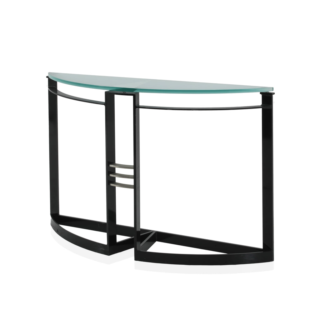 Curved Glass / Metal Deco Console Table