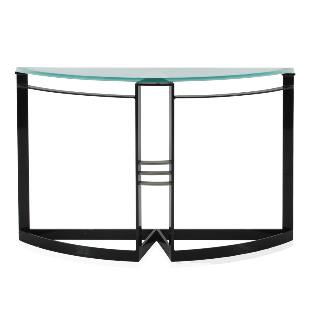 Curved Glass / Metal Deco Console Table