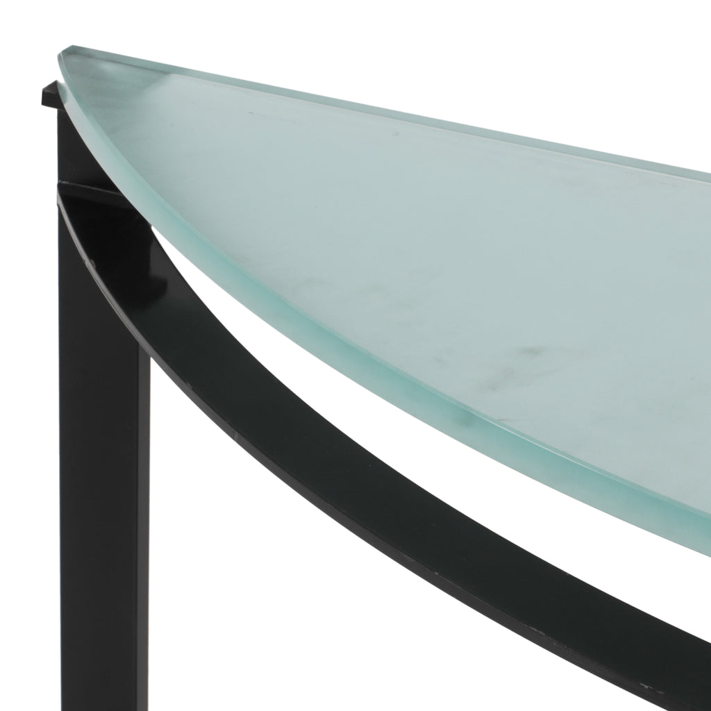 Curved Glass / Metal Deco Console Table