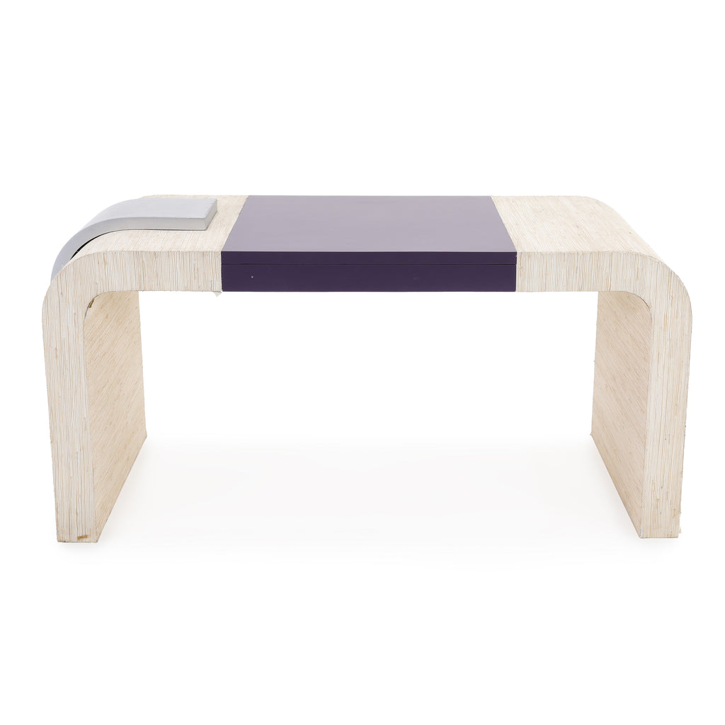 Raffia / Purple Curved Waterfall Writing Desk