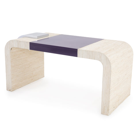 Raffia / Purple Curved Waterfall Writing Desk