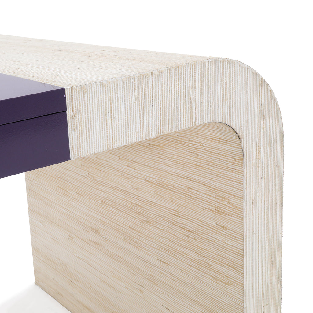 Raffia / Purple Curved Waterfall Writing Desk