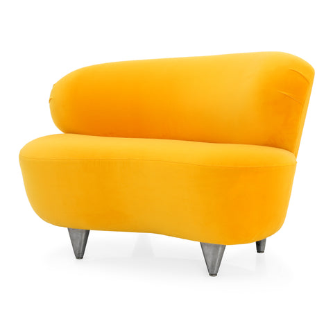 Yellow Velvet Cloud Wide Chair