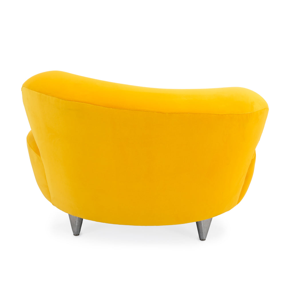 Yellow Velvet Cloud Wide Chair