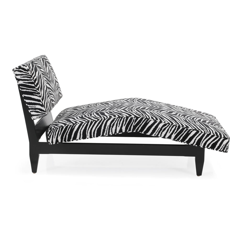 Zebra Print Velvet Chaise Lounger