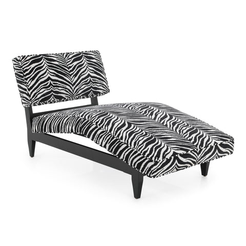 Zebra Print Velvet Chaise Lounger