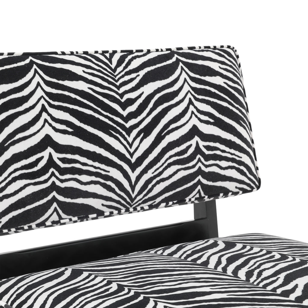 Zebra Print Velvet Chaise Lounger