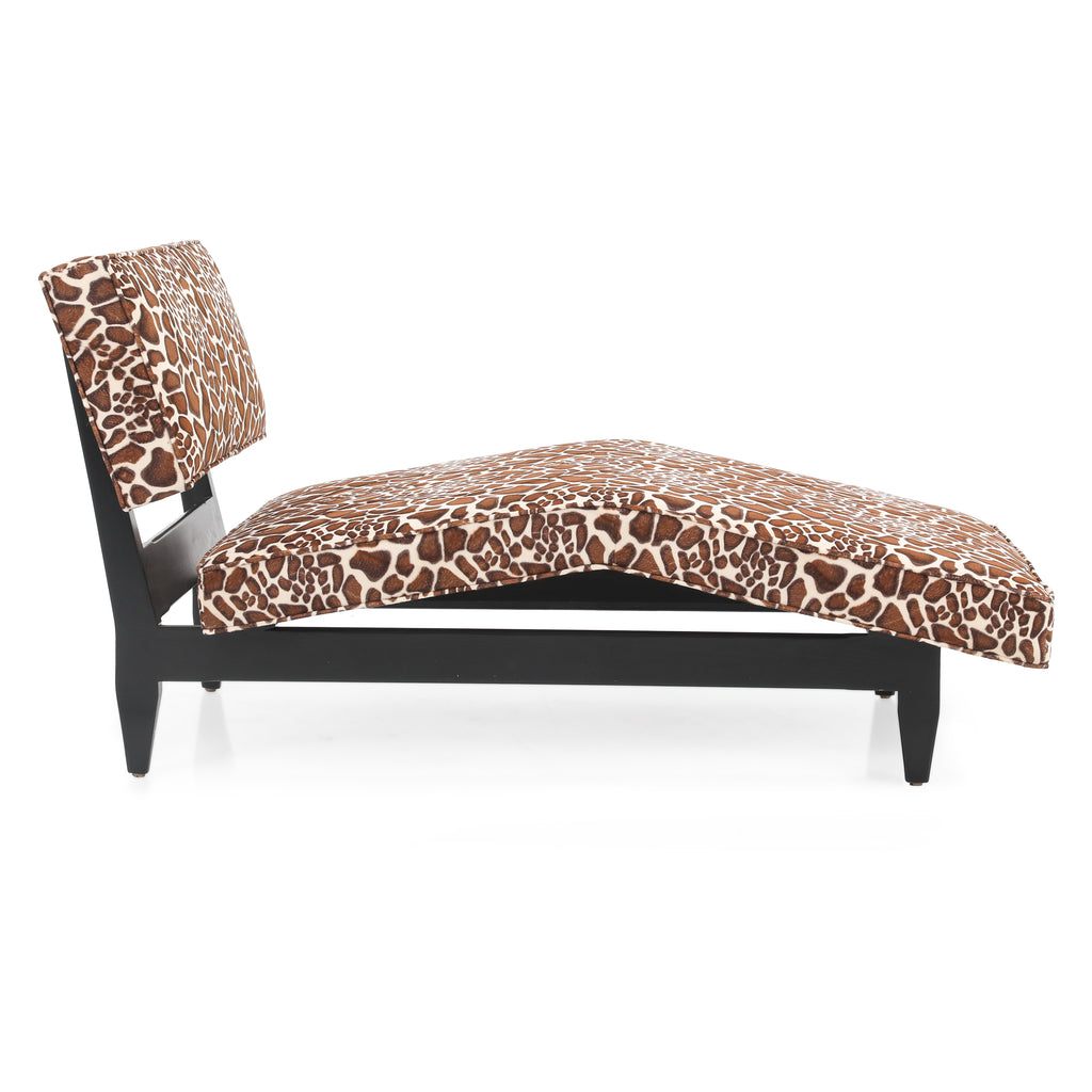 Giraffe Print Velvet Chaise Lounger