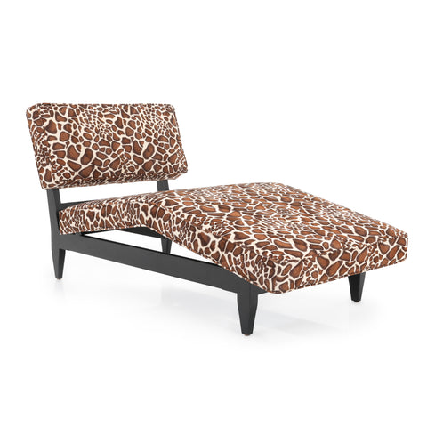 Giraffe Print Velvet Chaise Lounger