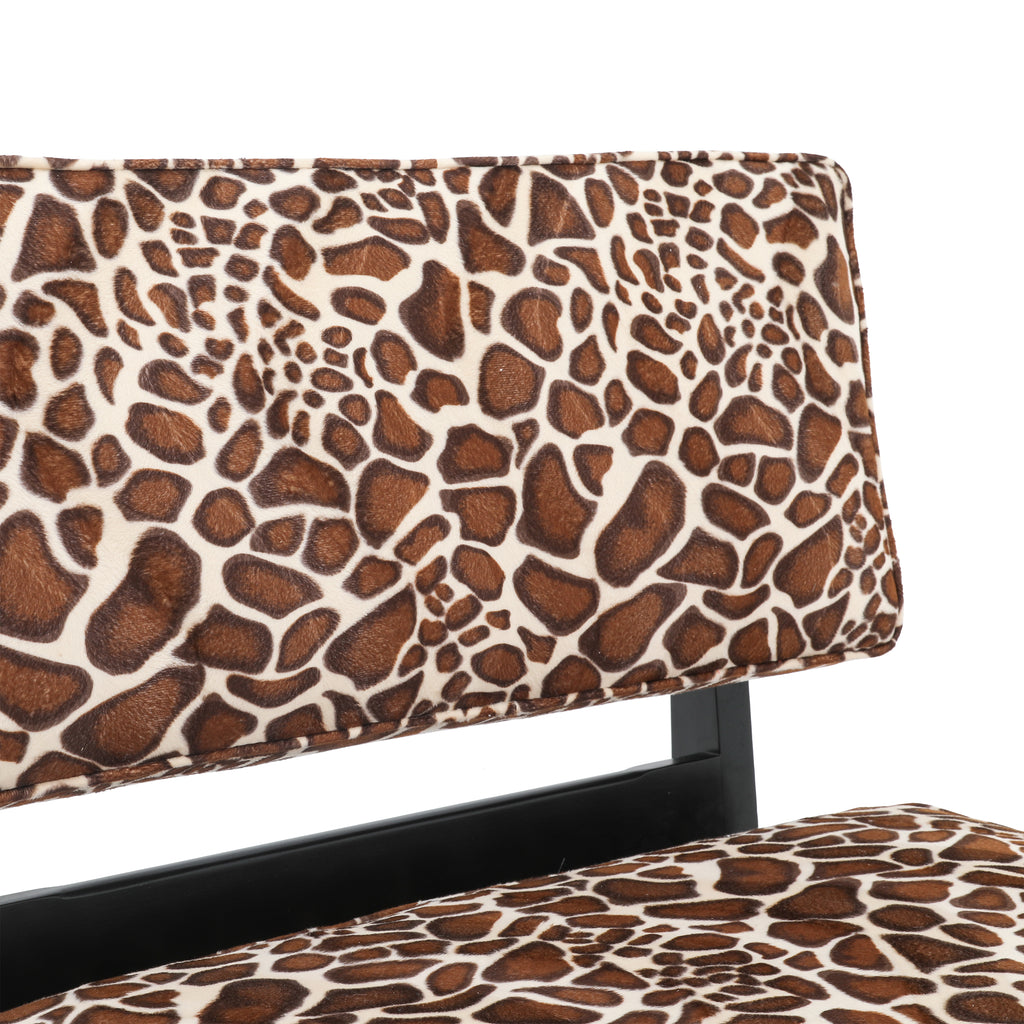 Giraffe Print Velvet Chaise Lounger