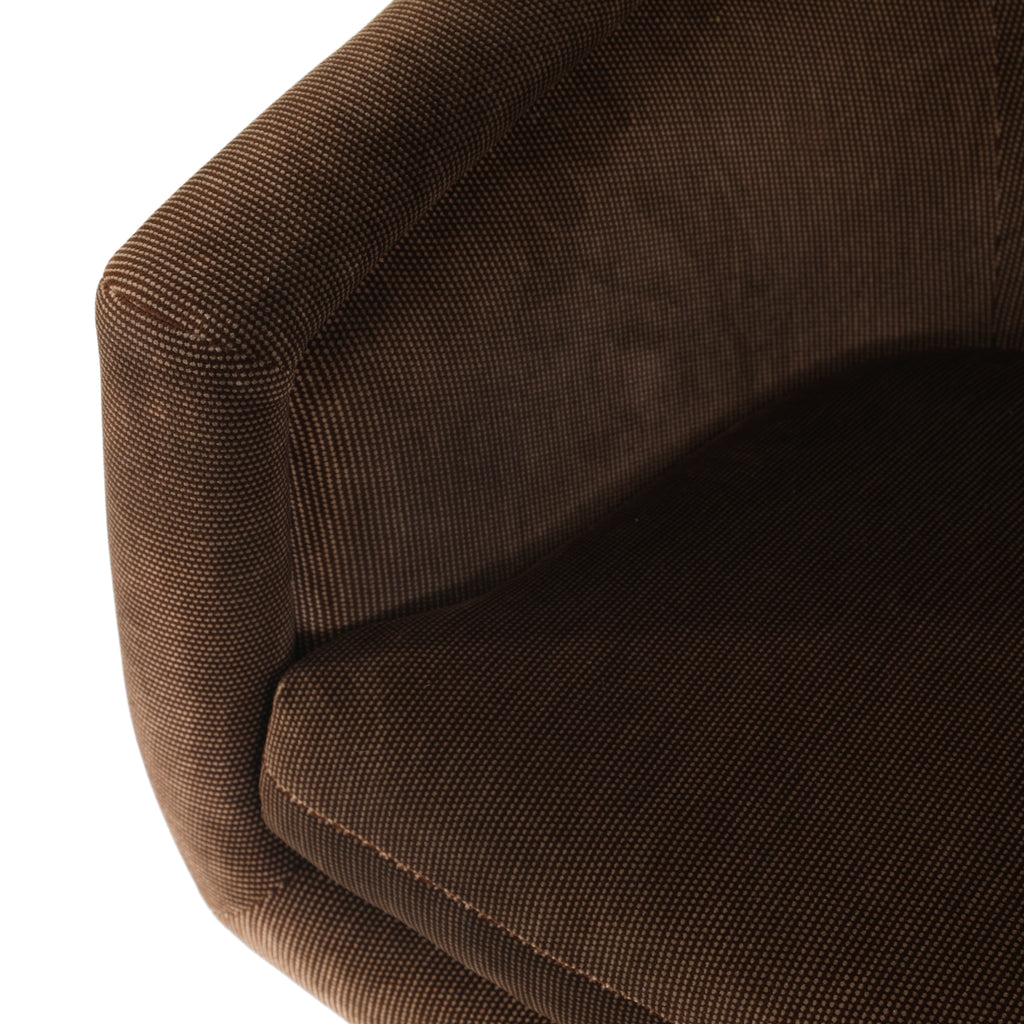 Brown Corduroy Arm Chair with Chrome Base