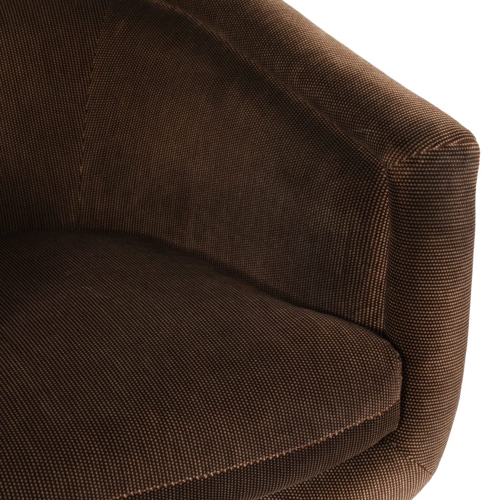 Brown Corduroy Arm Chair with Chrome Base