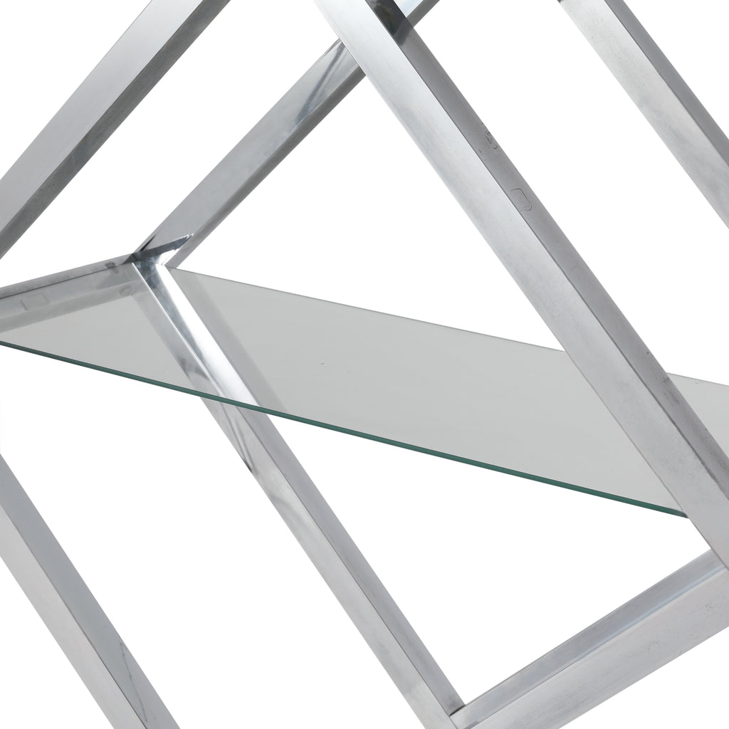 Diamond Chrome and Glass Shelf