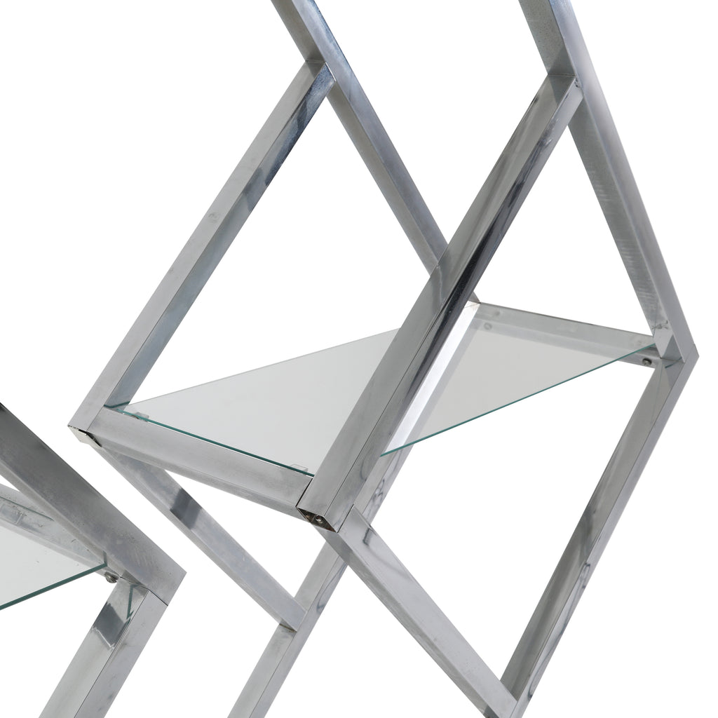 Diamond Chrome and Glass Shelf