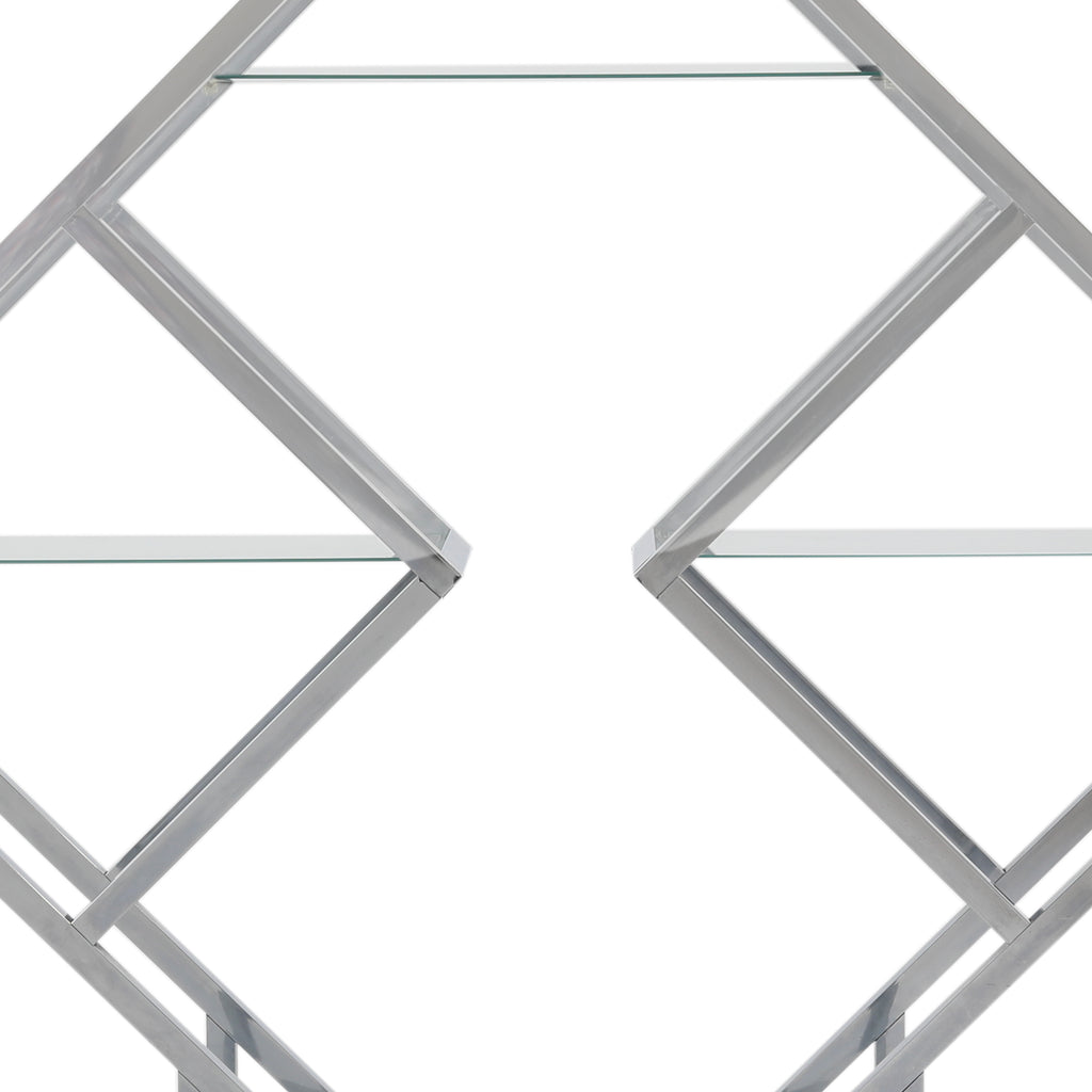 Diamond Chrome and Glass Shelf