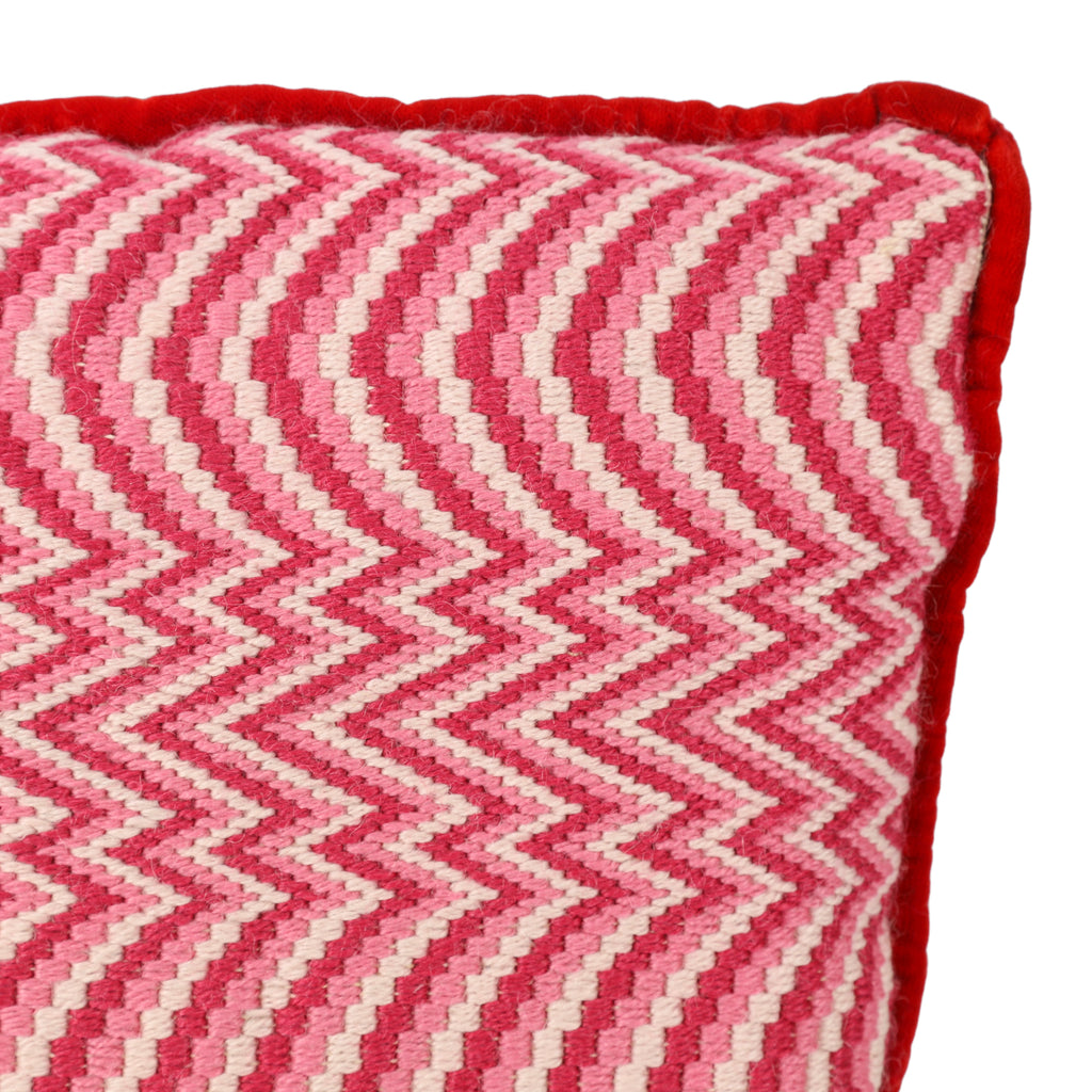 Red & Pink Zig Zag Pillow