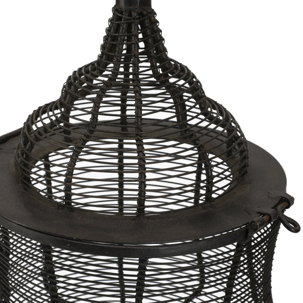 Hanging Black Caged Candle Holder