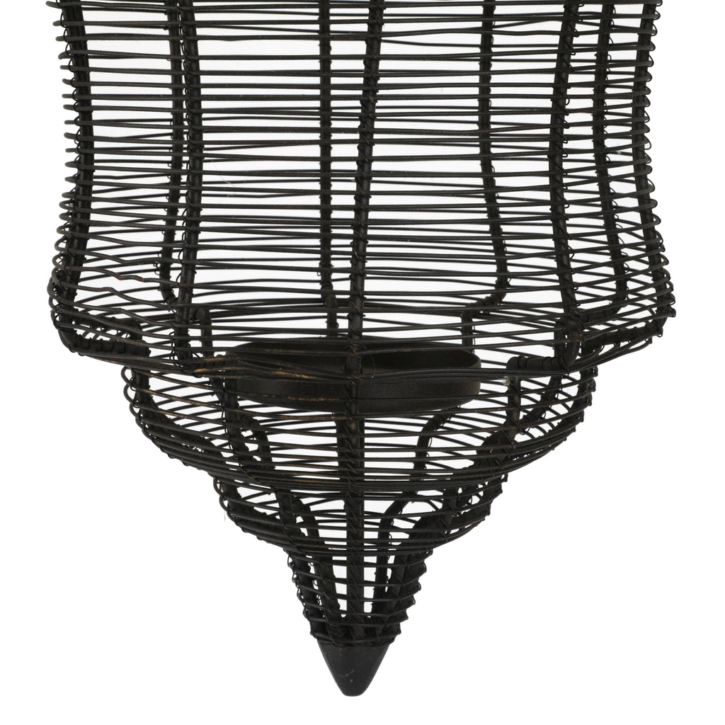 Hanging Black Caged Candle Holder