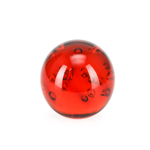 Red Glass Paperweight Sphere (A+D)