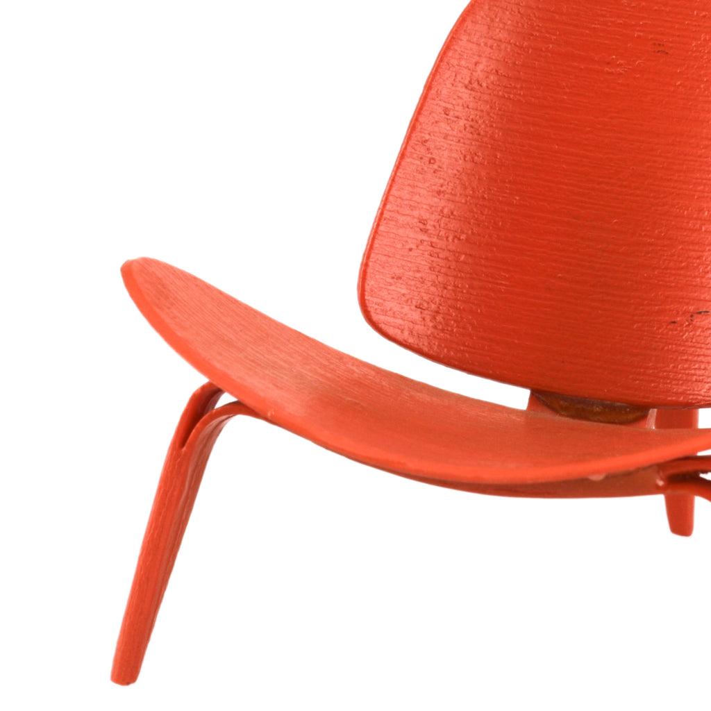 Miniature Acrylic Molded Orange Chair