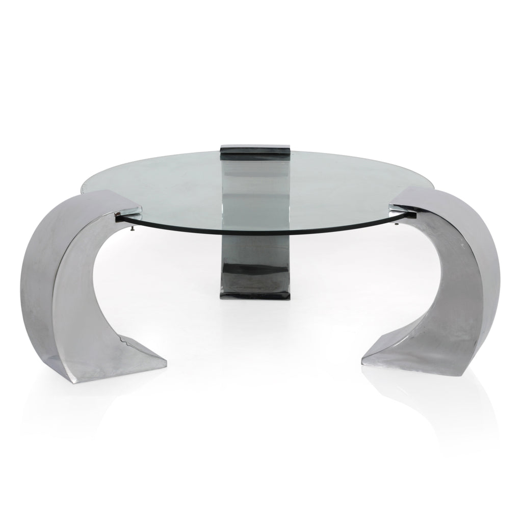 Chrome & Glass Round Coffee Table