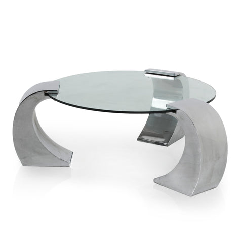 Chrome & Glass Round Coffee Table