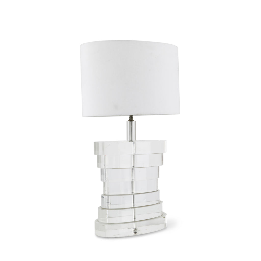 Stacked Lucite Table Lamp