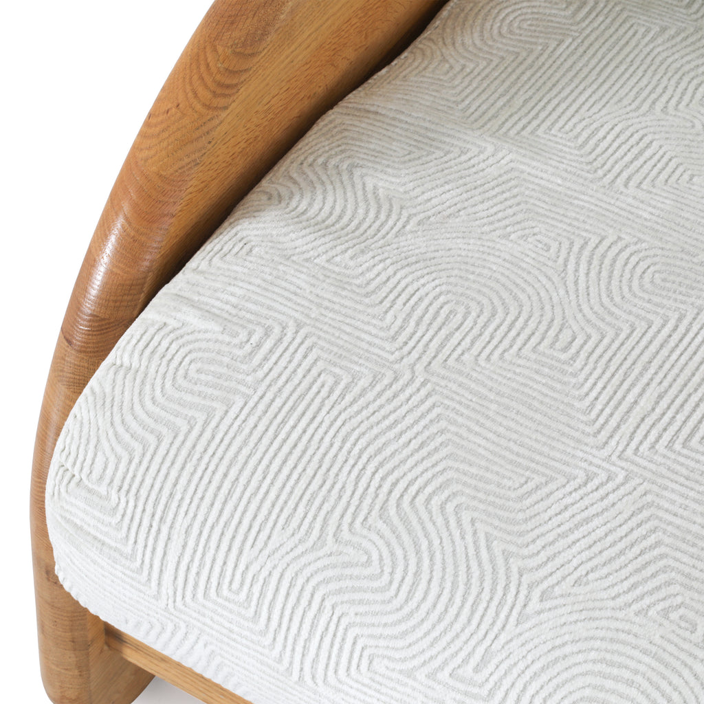 White & Wood Shell Arm Chair