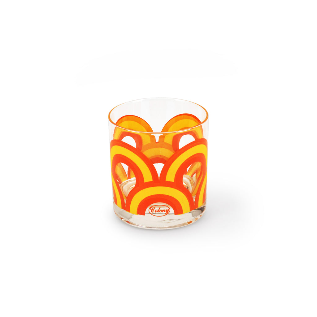 Orange Yellow Wavey Retro Drinking Glasses