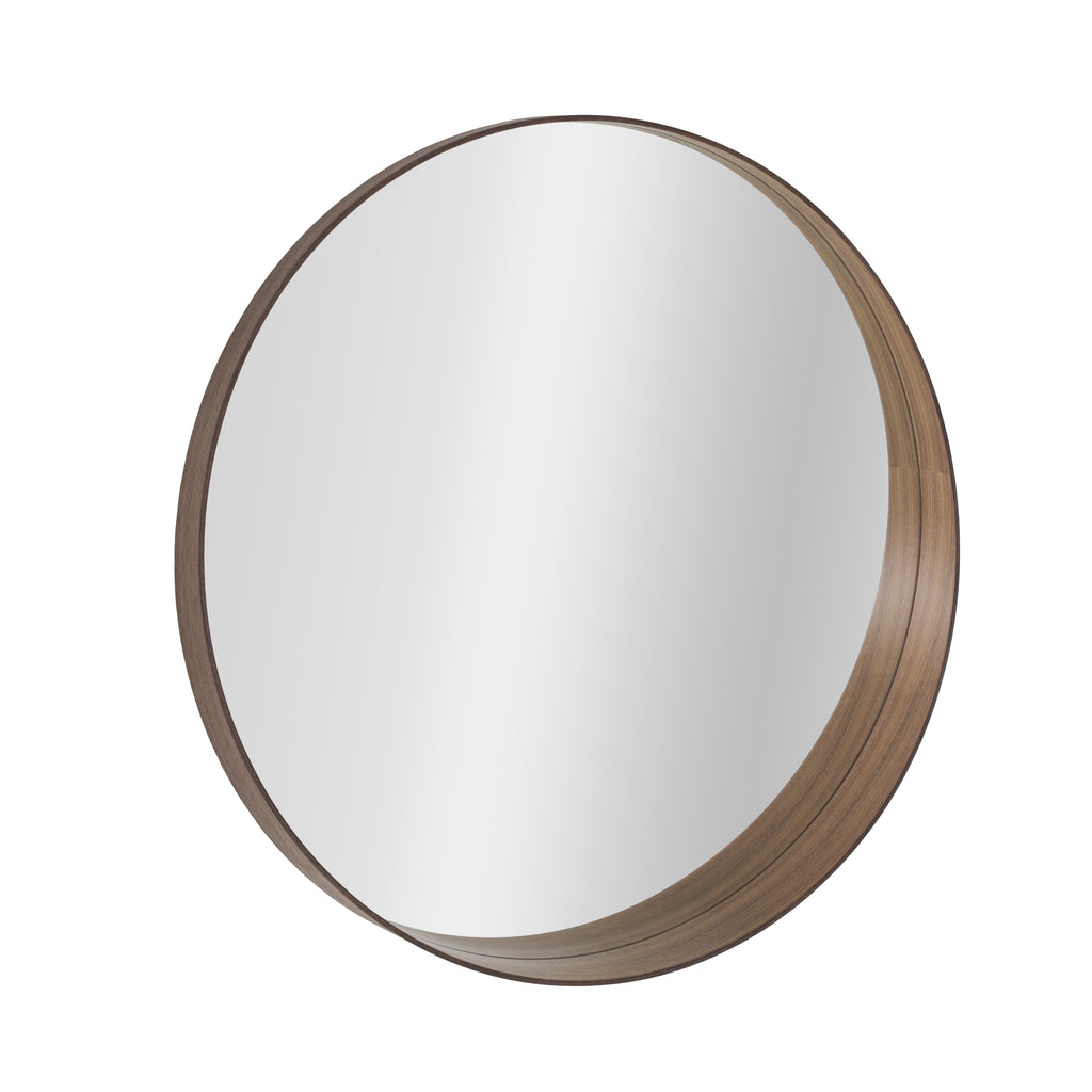 Wood Contemporary Circular Mirror