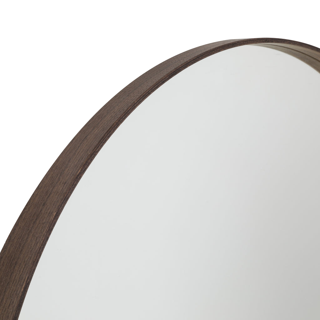 Wood Contemporary Circular Mirror