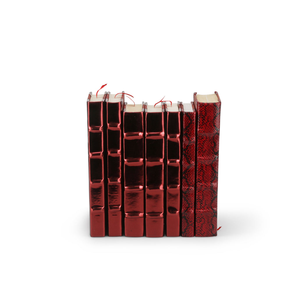 Glossy Red Faux Books