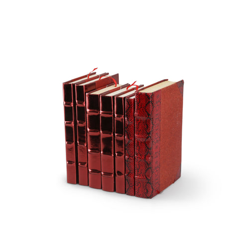 Glossy Red Faux Books