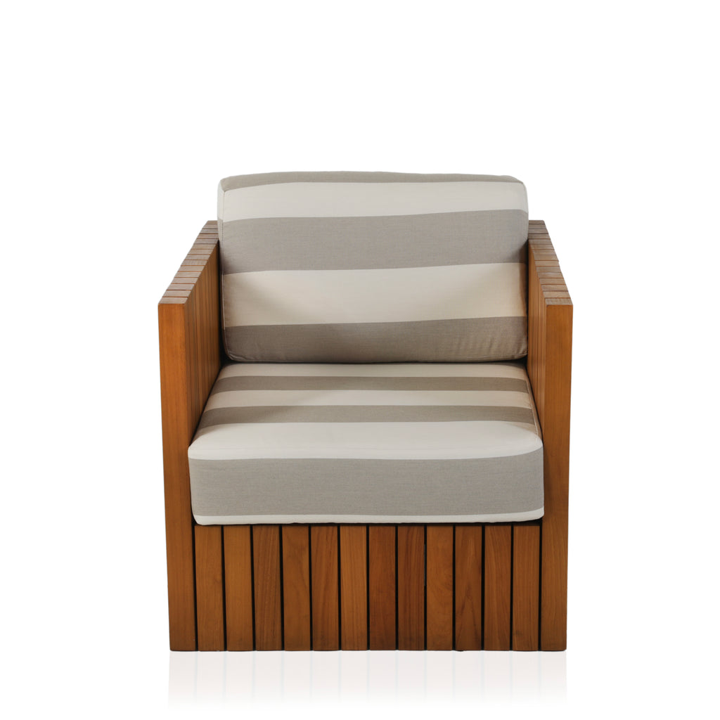 Teak Striped Zen Lounge Chair