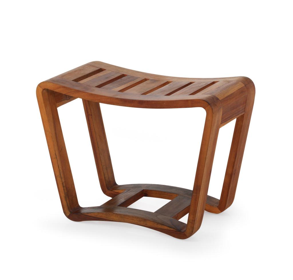 Slatted Small Outdoor Side Table / Bench