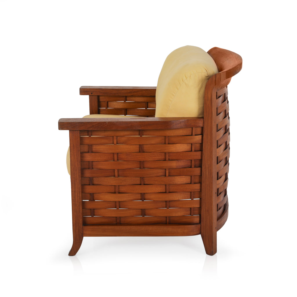 Woven Wood Outdoor Arm Chair