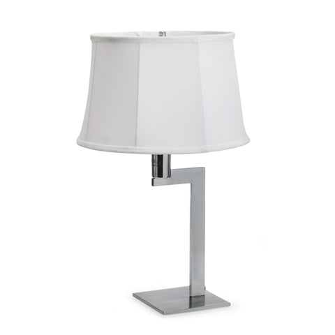 Chrome L Shaped Table Lamp